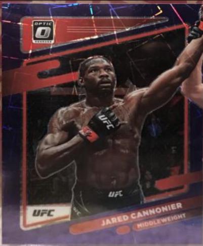 Jared Cannonier 2022 Panini Donruss Optic UFC Base #26 Purple Velocity