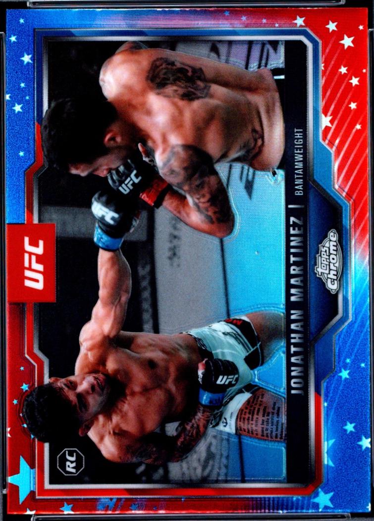 Jonathan Martinez 2025 Topps Chrome UFC Base #80 Red & Blue Refractor