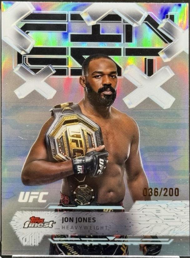 Jon Jones 2025 Topps Finest UFC Base Uncommon #122 Purple Refractor