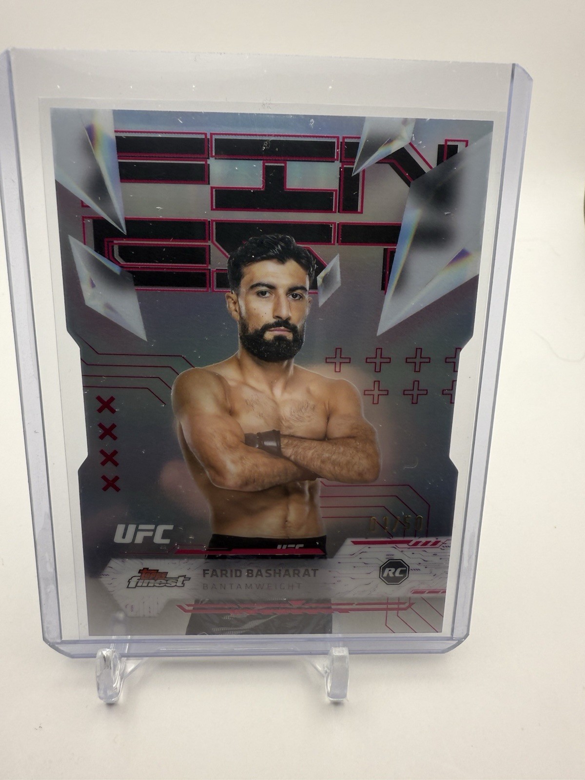 Farid Basharat 2025 Topps Finest UFC Base Uncommon #158 Die Cut