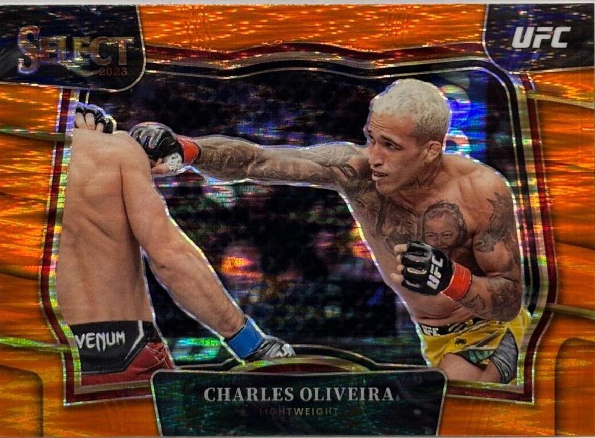 Charles Oliveira 2023 Panini Select UFC Octagonside #236 Orange Flash