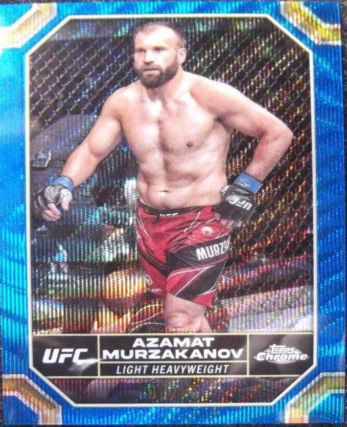 Azamat Murzakanov 2024 Topps Chrome UFC Base #23 Blue Wave Refractor