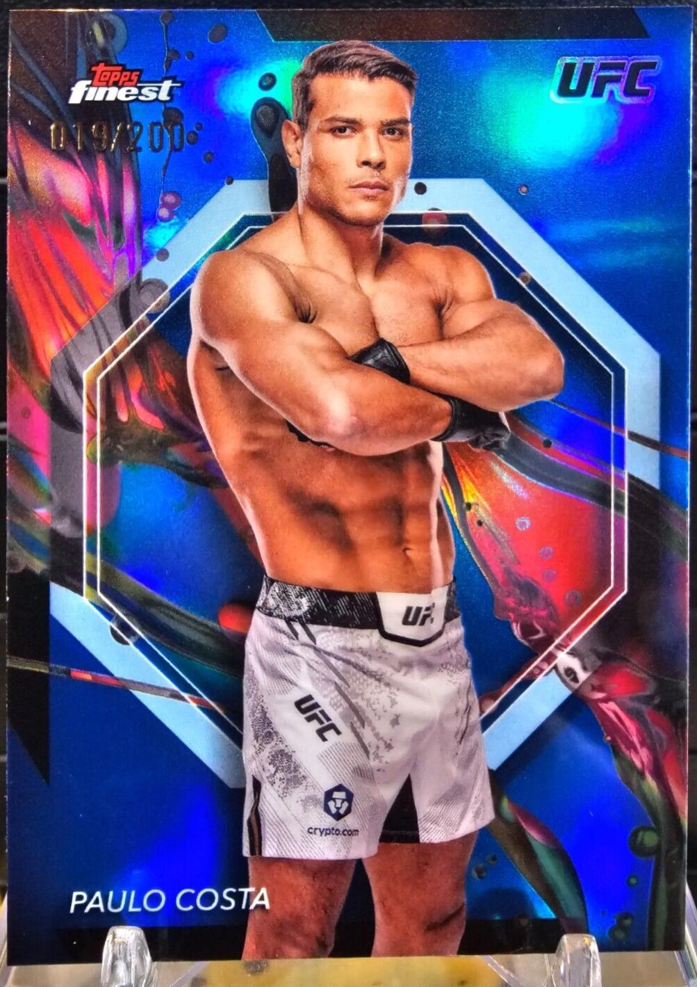 Paulo Costa 2024 Topps Finest UFC Base Common #4 Blue Refractor