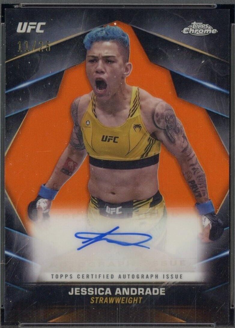 Jessica Andrade 2024 Topps Chrome UFC Chrome Veteran Autographs #CVA-JAN Orange Refractor