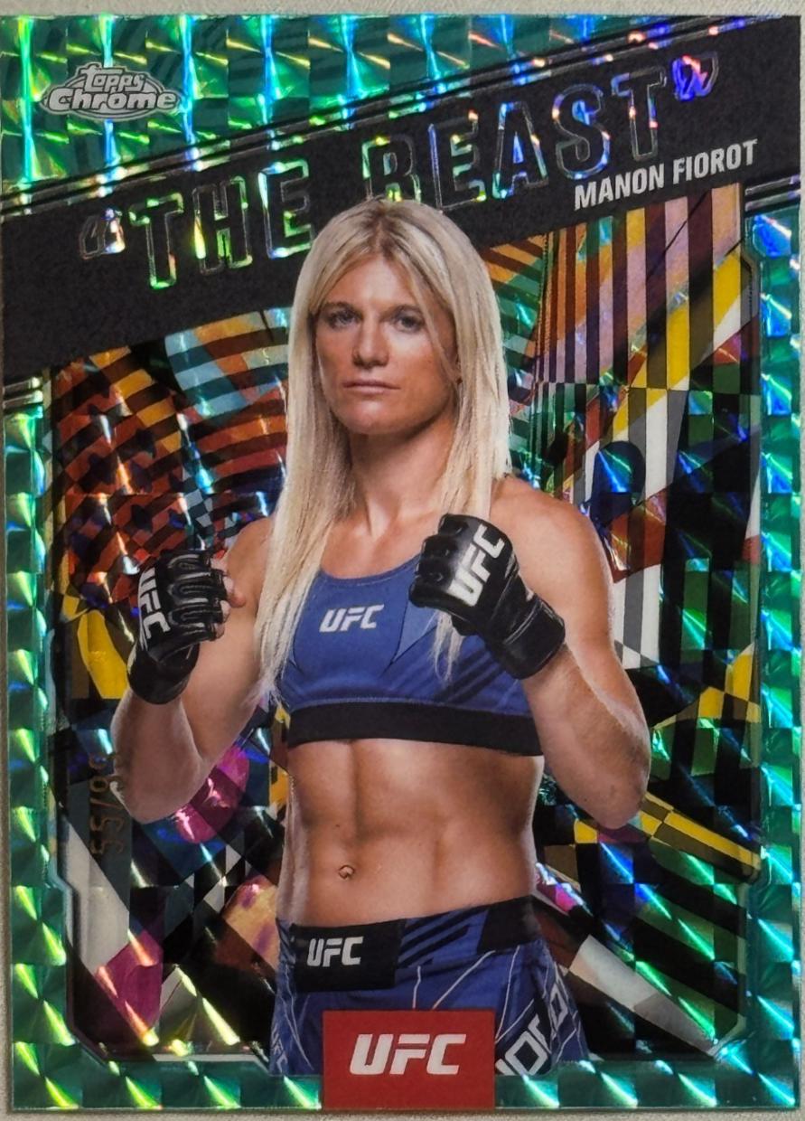 Manon Fiorot 2025 Topps Chrome UFC AKA #AKA-10 Green Refractor