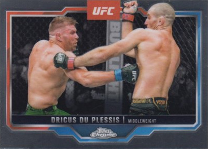 Dricus Du Plessis 2025 Topps Chrome UFC Base #137 Blue Wave Refractor
