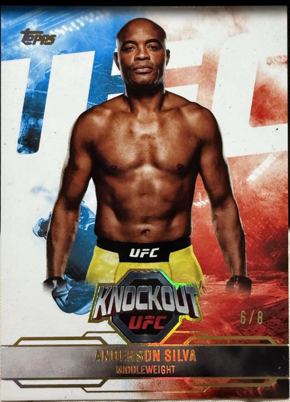 Anderson Silva 2025 Topps Knockout UFC Base #34 Holo Gold