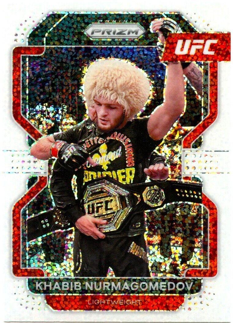 Khabib Nurmagomedov 2022 Panini Prizm UFC Base #196 White Sparkle
