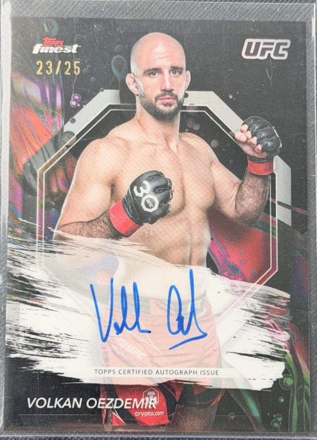 Volkan Oezdemir 2024 Topps Finest UFC Finest Autographs #FA-VOR Aqua Glitter Refractor