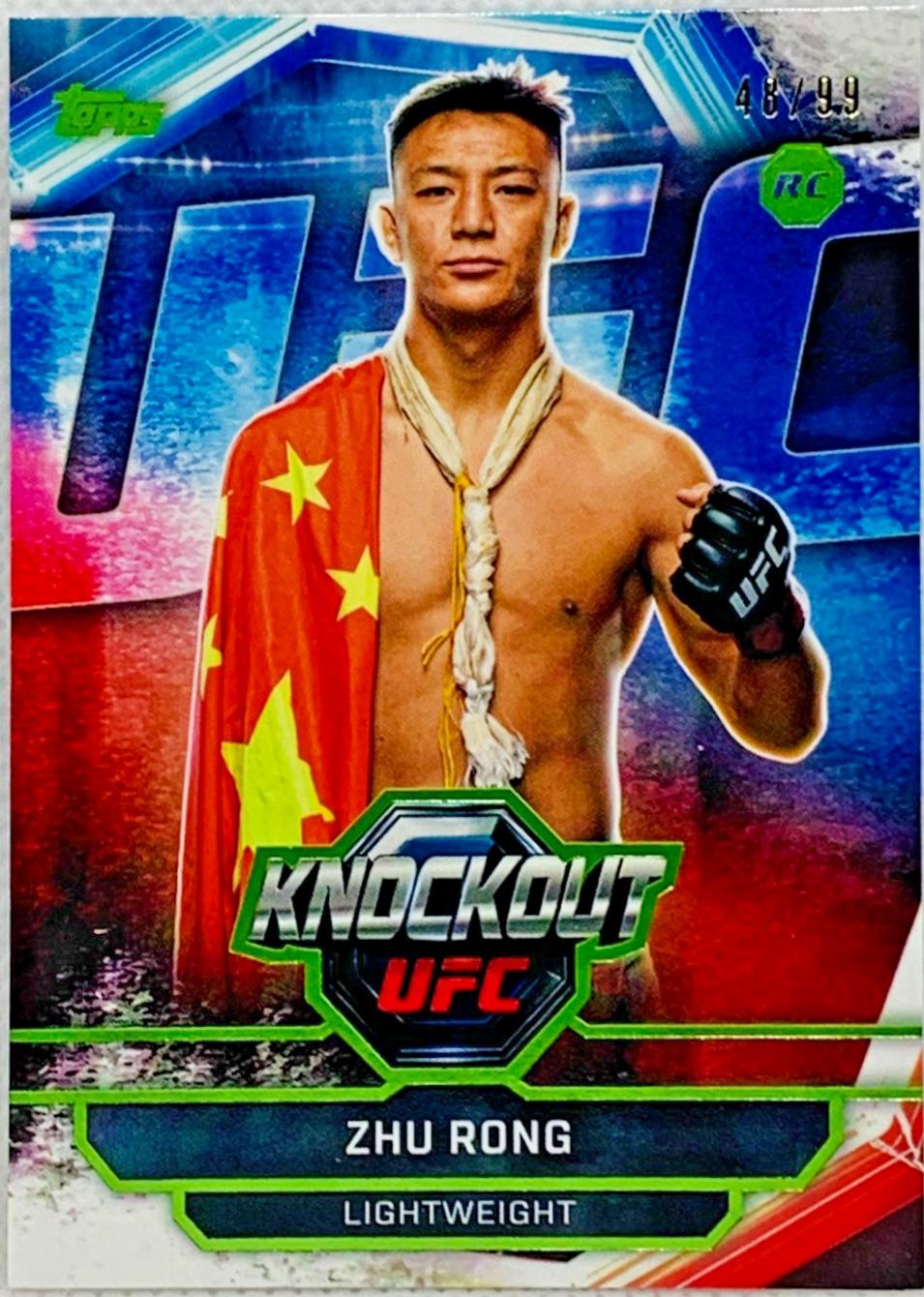Zhu Rong 2026 Topps Knockout UFC Base #94 Lime Green