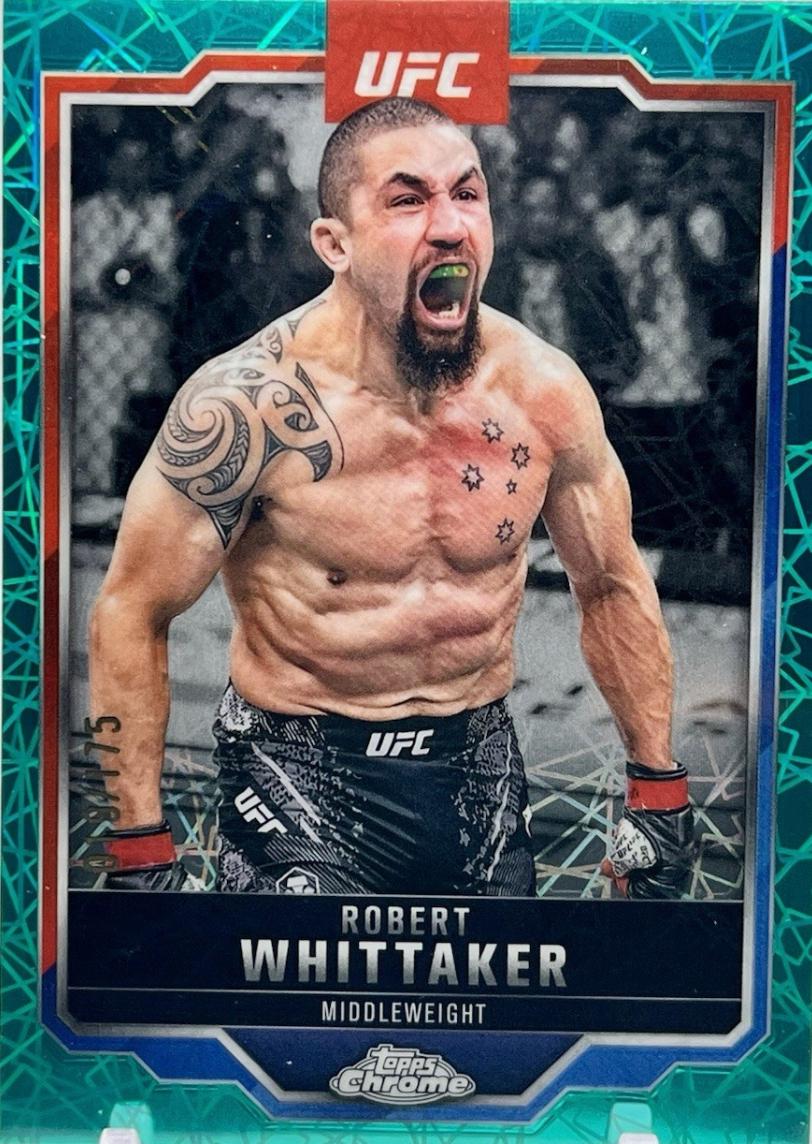 Robert Whittaker 2025 Topps Chrome UFC Base #78 Teal Lazer Refractor