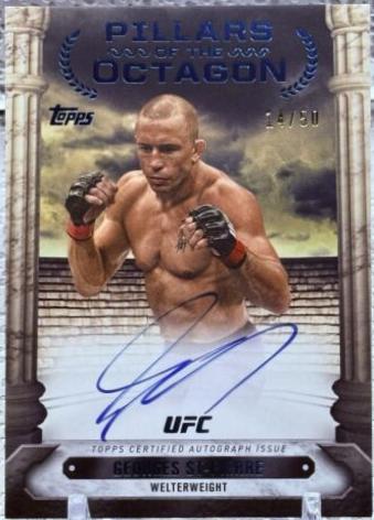 Georges St-Pierre 2024 Topps Knockout UFC Pillars of the Octagon Autographs #PTG-GSP Blue