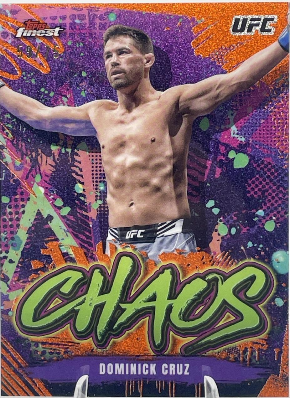Dominick Cruz 2024 Topps Finest UFC Chaos #CHA-6 Tangerine Glitter Refractor