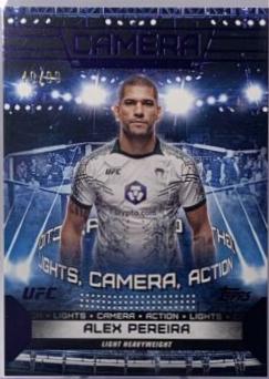 Alex Pereira 2024 Topps Knockout UFC Camera (Lights, Camera, Action) #CAM-11 Purple