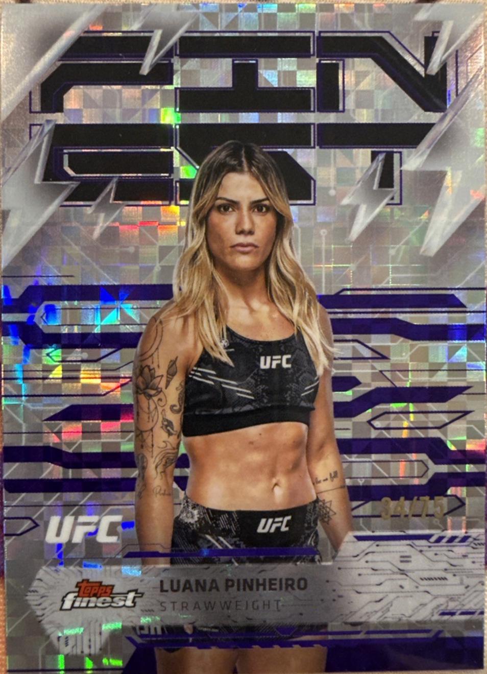 Luana Pinheiro 2025 Topps Finest UFC Base Rare #249 Purple Checkerboard Refractor