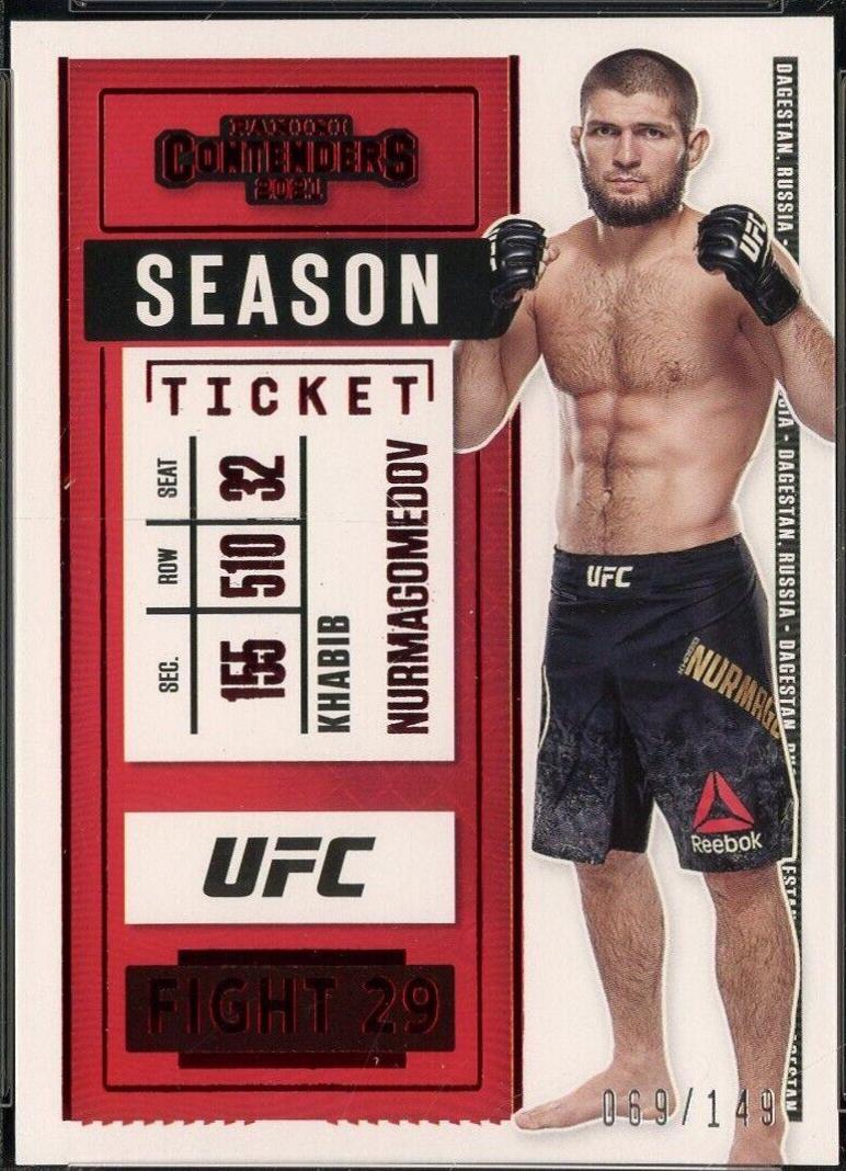 Khabib Nurmagomedov 2021 Panini Chronicles UFC Base Contenders Season Ticket #2 Red