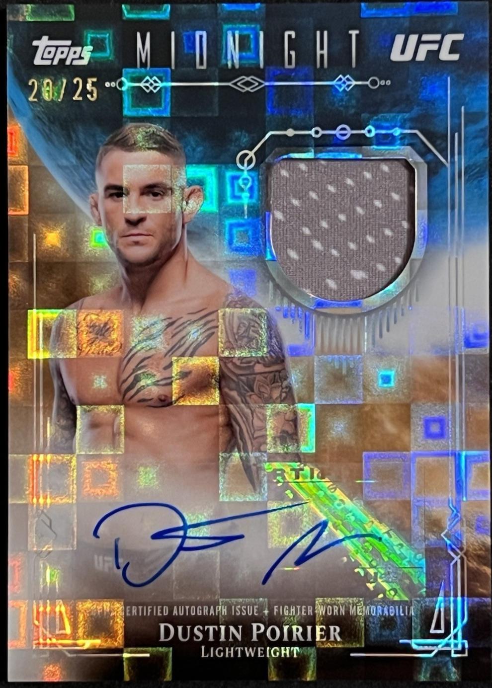 Dustin Poirier 2026 Topps Midnight UFC Relic Autographs #VRA-DP Midnight