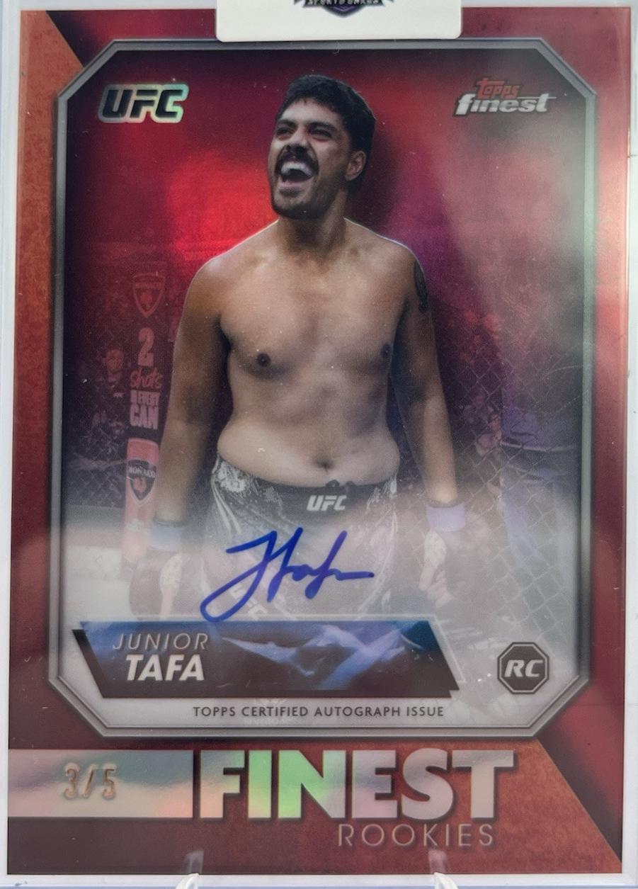 Junior Tafa 2024 Topps Finest UFC Rookie Finest Autographs #RFA-JT Red Refractor