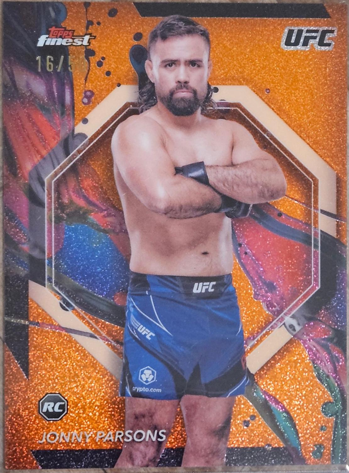 Jonny Parsons 2024 Topps Finest UFC Base Common #10 Tangerine Glitter Refractor