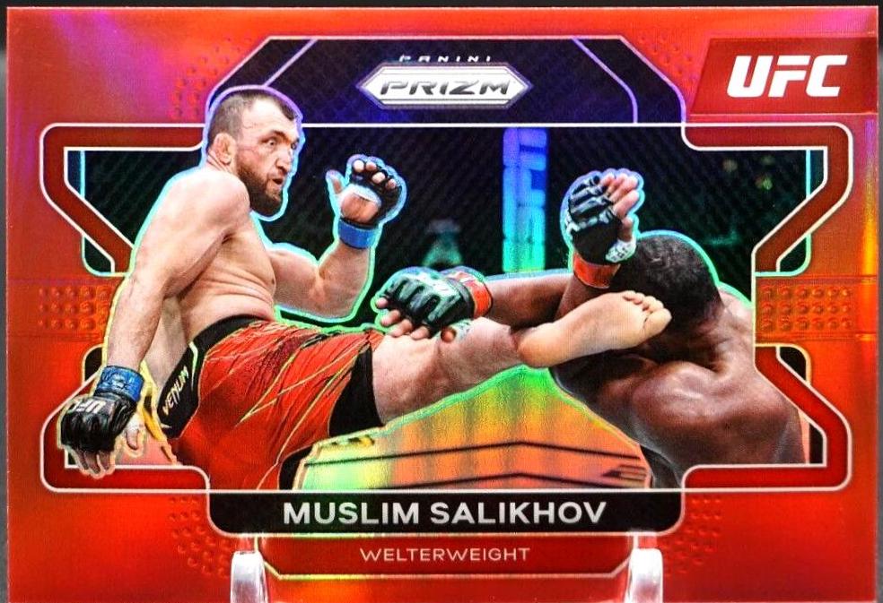Muslim Salikhov 2022 Panini Prizm UFC Base #38 Red