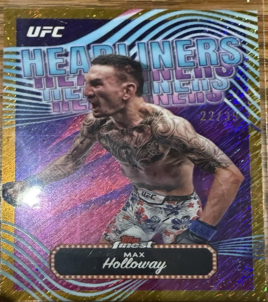 Max Holloway 2024 Topps Finest UFC Headliners #HDL-6 Gold Shimmer Refractor