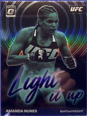 Amanda Nunes 2023 Panini Donruss Optic UFC Light It Up #11 Purple
