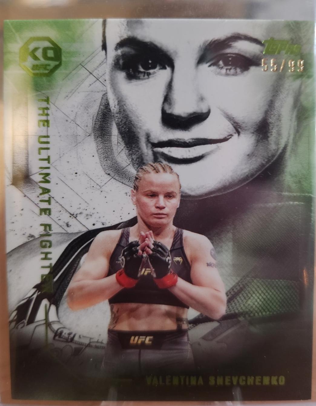 Valentina Shevchenko 2025 Topps Knockout UFC The Ultimate Fighter #UF-10 Lime Green
