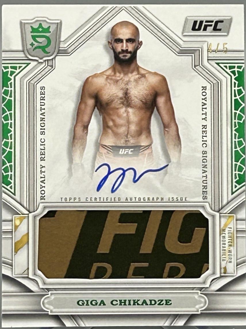 Giga Chikadze 2024 Topps Royalty UFC Royalty Relic Signatures #RYS-GCE Green