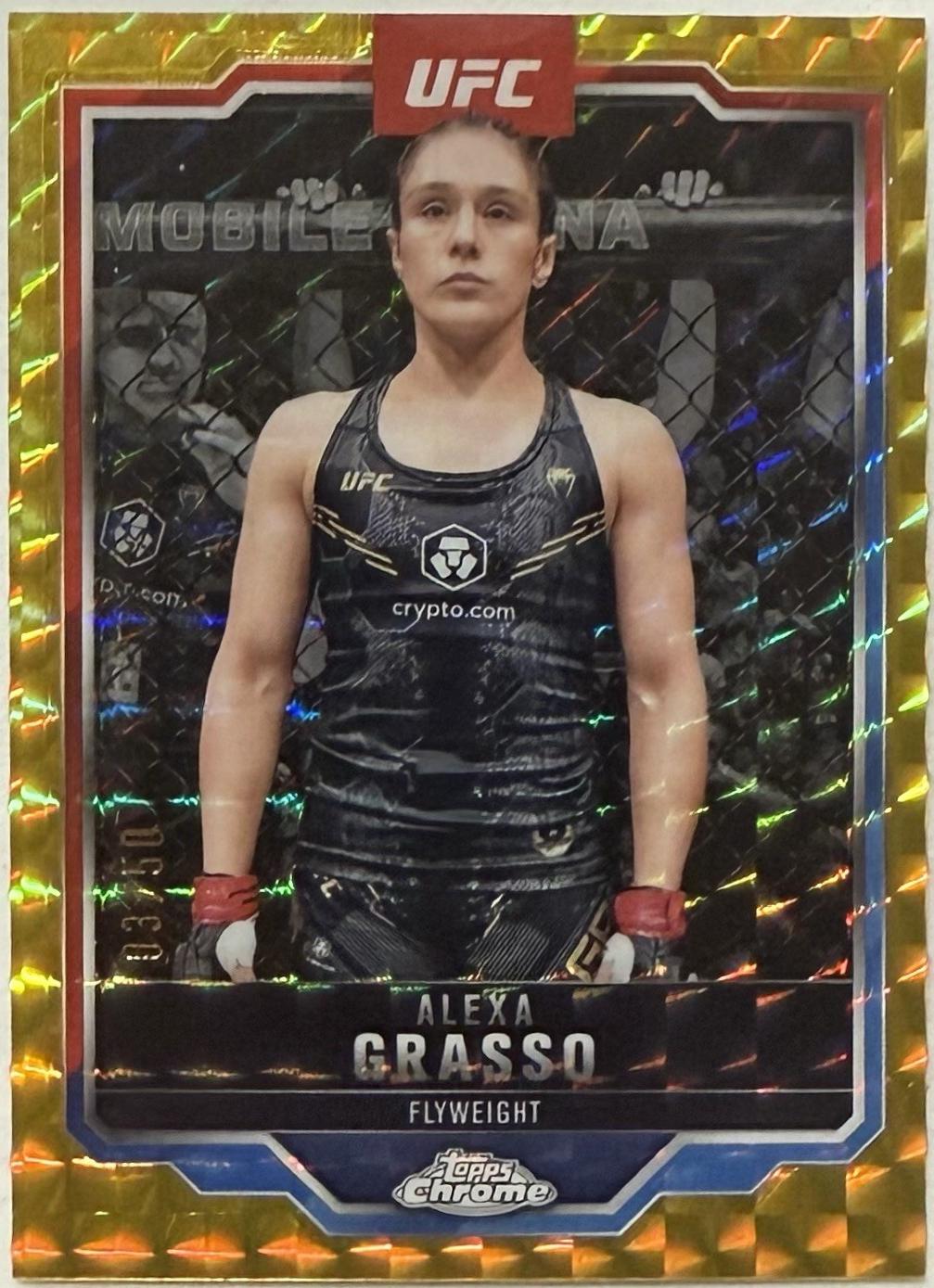 Alexa Grasso 2025 Topps Chrome Sapphire UFC Base Sapphire #14 Gold Sapphire