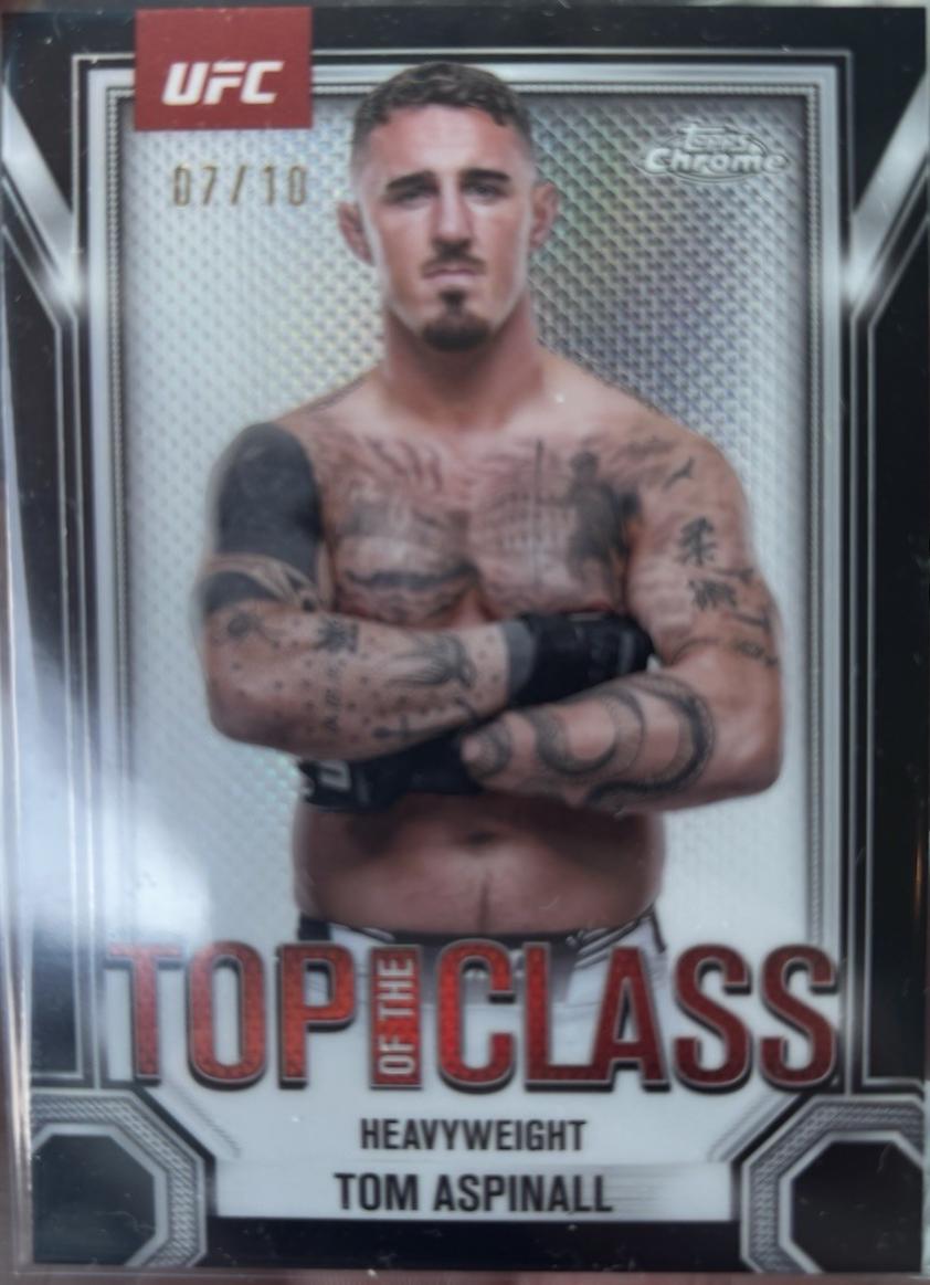 Tom Aspinall 2025 Topps Chrome UFC Top of the Class #TTC-14 Black & Gold Refractor