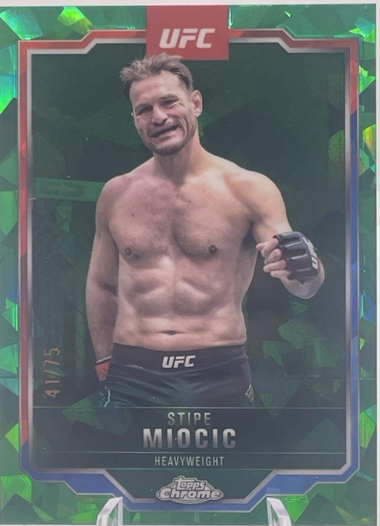 Stipe Miocic 2025 Topps Chrome Sapphire UFC Base Sapphire #122 Green Sapphire
