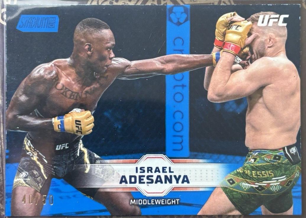 Israel Adesanya 2026 Topps Stadium Club UFC Base #55 Blue