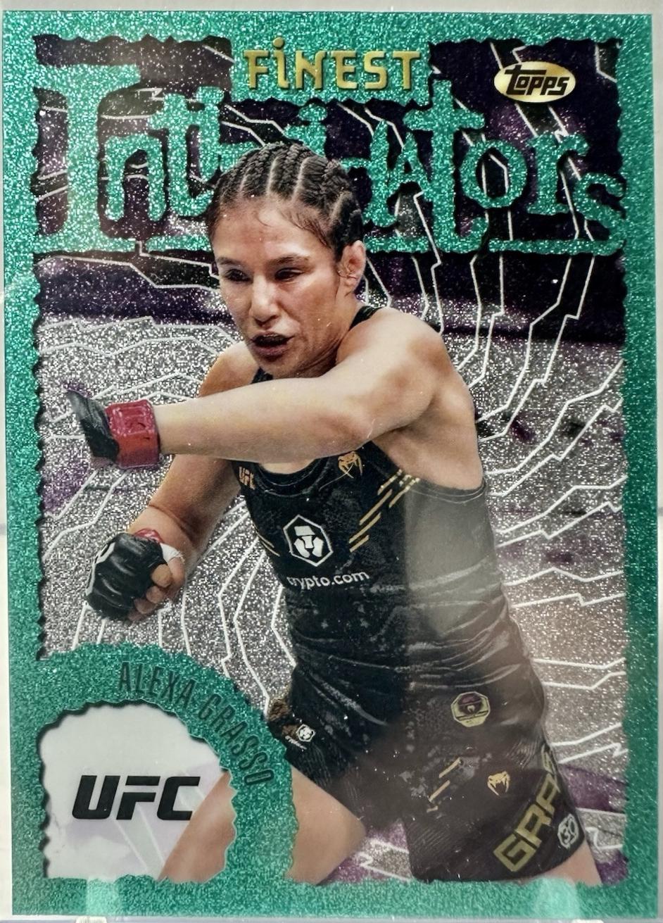 Alexa Grasso 2024 Topps Finest UFC Intimidators #INT-2 Aqua Glitter Refractor