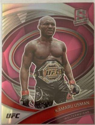 Kamaru Usman 2021 Panini Chronicles UFC Base Spectra #300 Pink