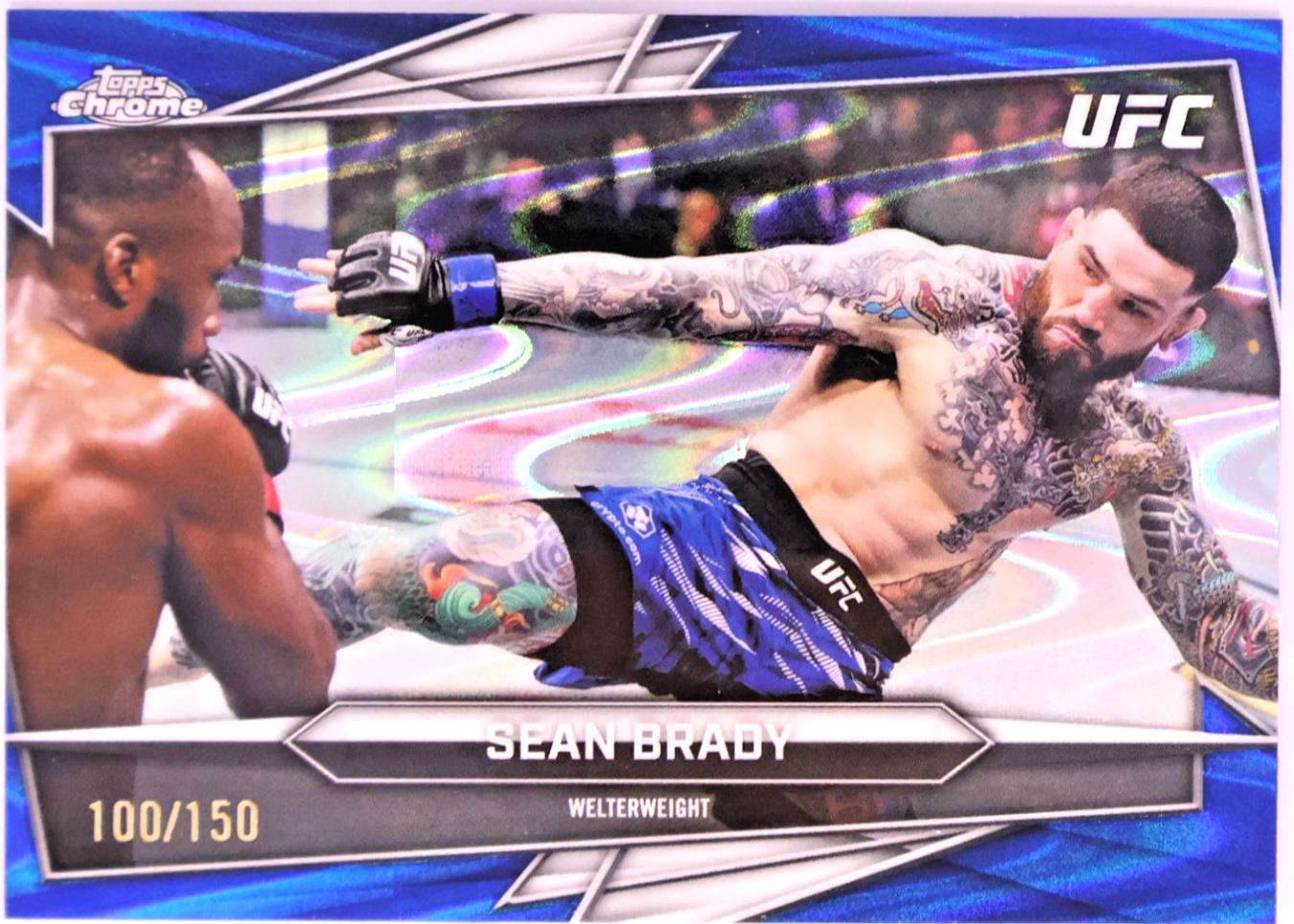 Sean Brady 2026 Topps Chrome UFC Base #106 Blue Ray Wave Refractor