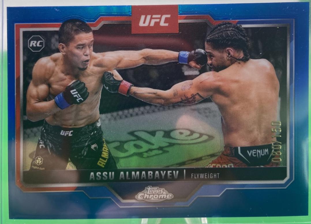 Assu Almabayev 2025 Topps Chrome UFC Base #182 Blue Refractor