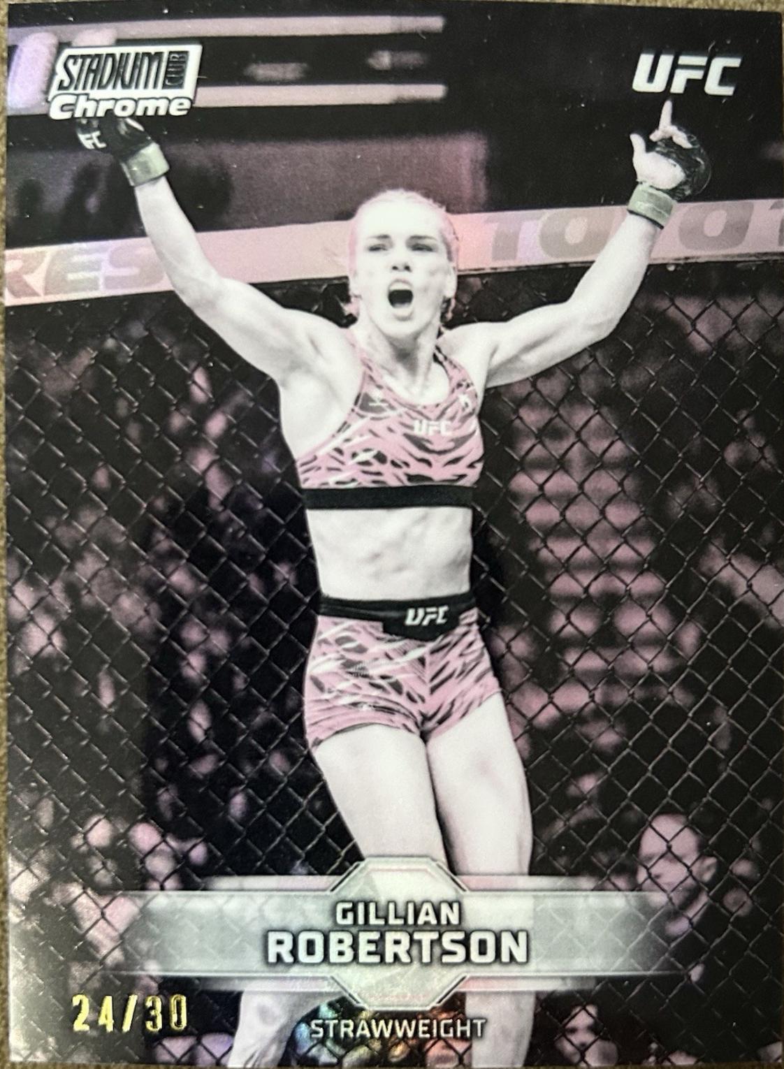 Gillian Robertson 2026 Topps Stadium Club UFC Chrome Base #CB-130 Pearl White Refractor