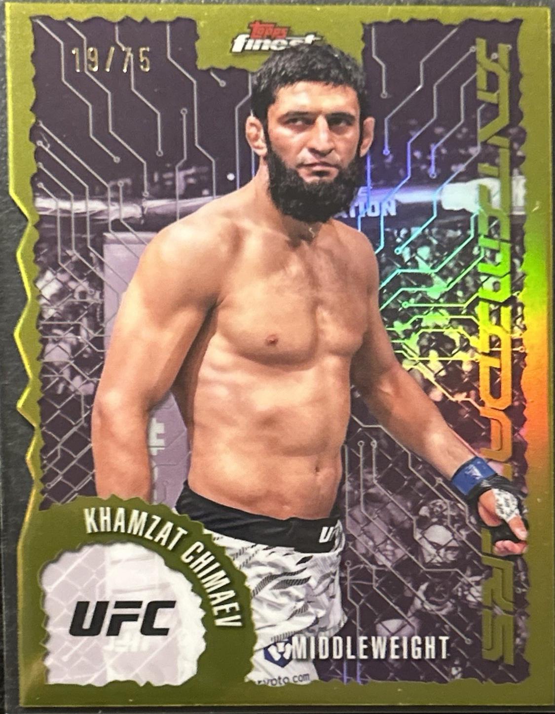 Khamzat Chimaev 2025 Topps Finest UFC Intimidators #IT-17 Die-Cut Refractor