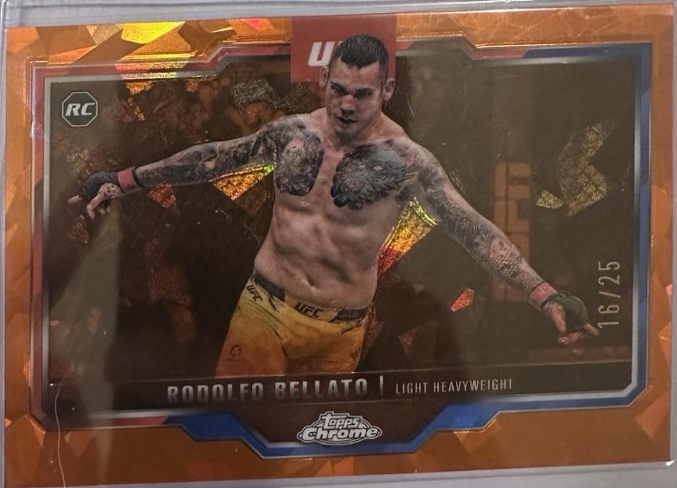 Rodolfo Bellato 2025 Topps Chrome UFC Base #194 Orange Geometric Refractor