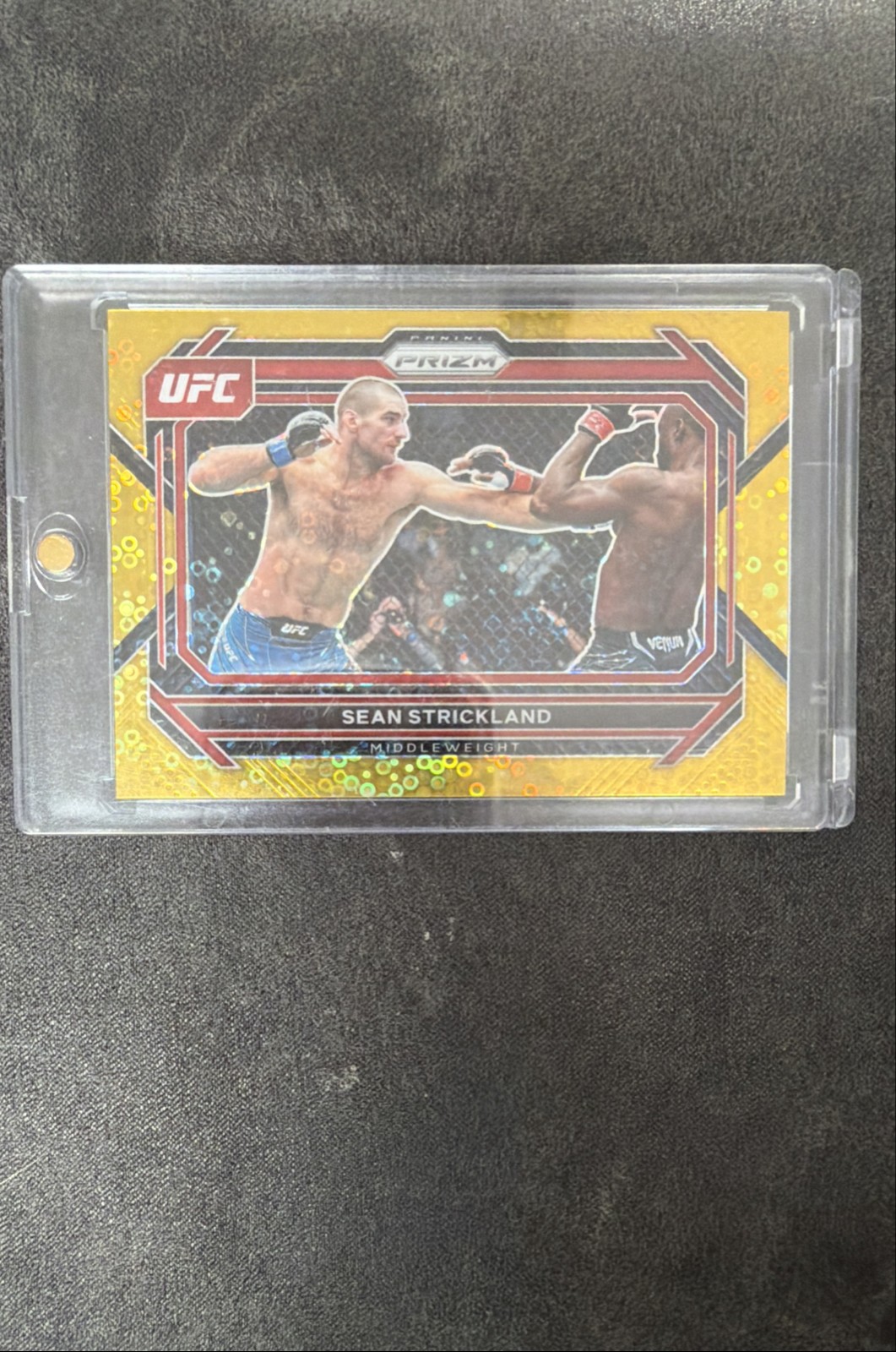 Sean Strickland 2023 Panini Prizm Under Card UFC Base #61 Gold