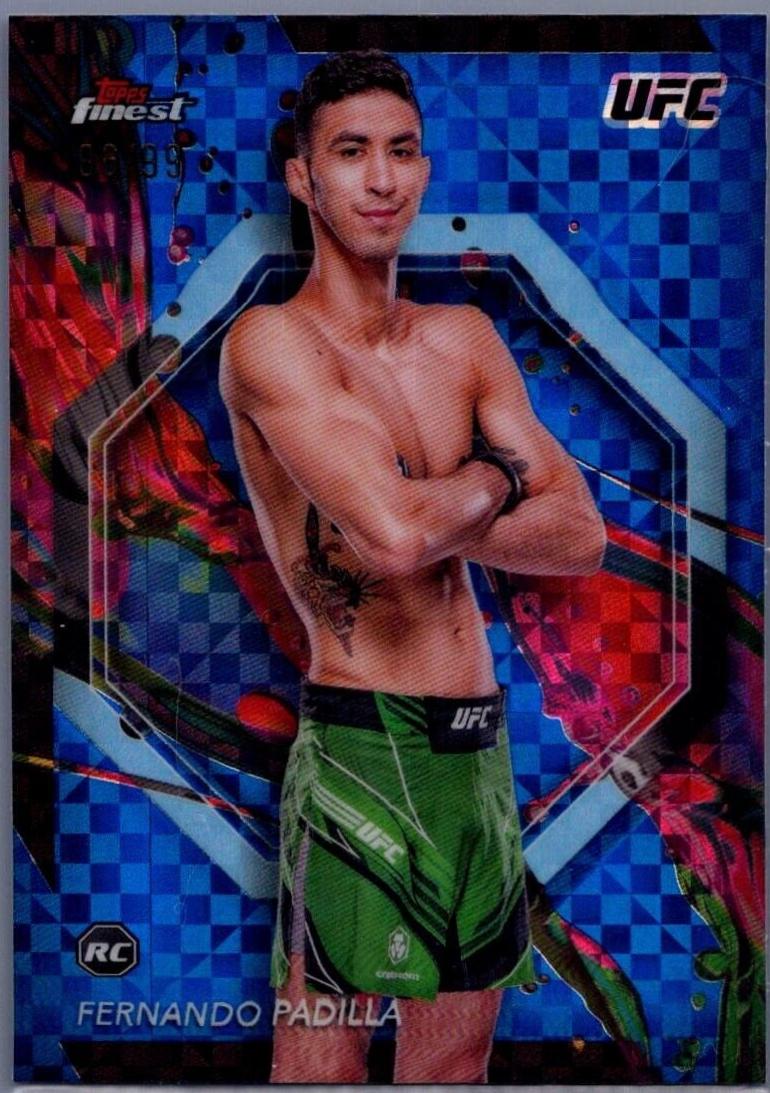 Fernando Padilla 2024 Topps Finest UFC Base Common #59 Blue Checkerboard Refractor