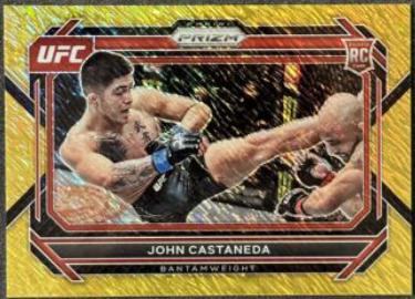 John Castaneda 2023 Panini Prizm UFC Base #64 Gold Shimmer