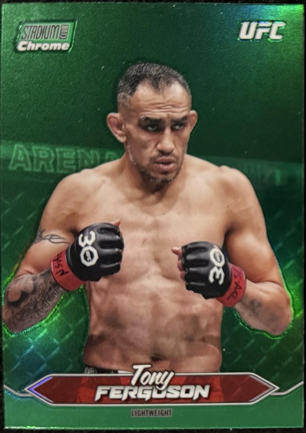 Tony Ferguson 2025 Topps Stadium Club UFC Base Chrome #C-181 Green Refractor