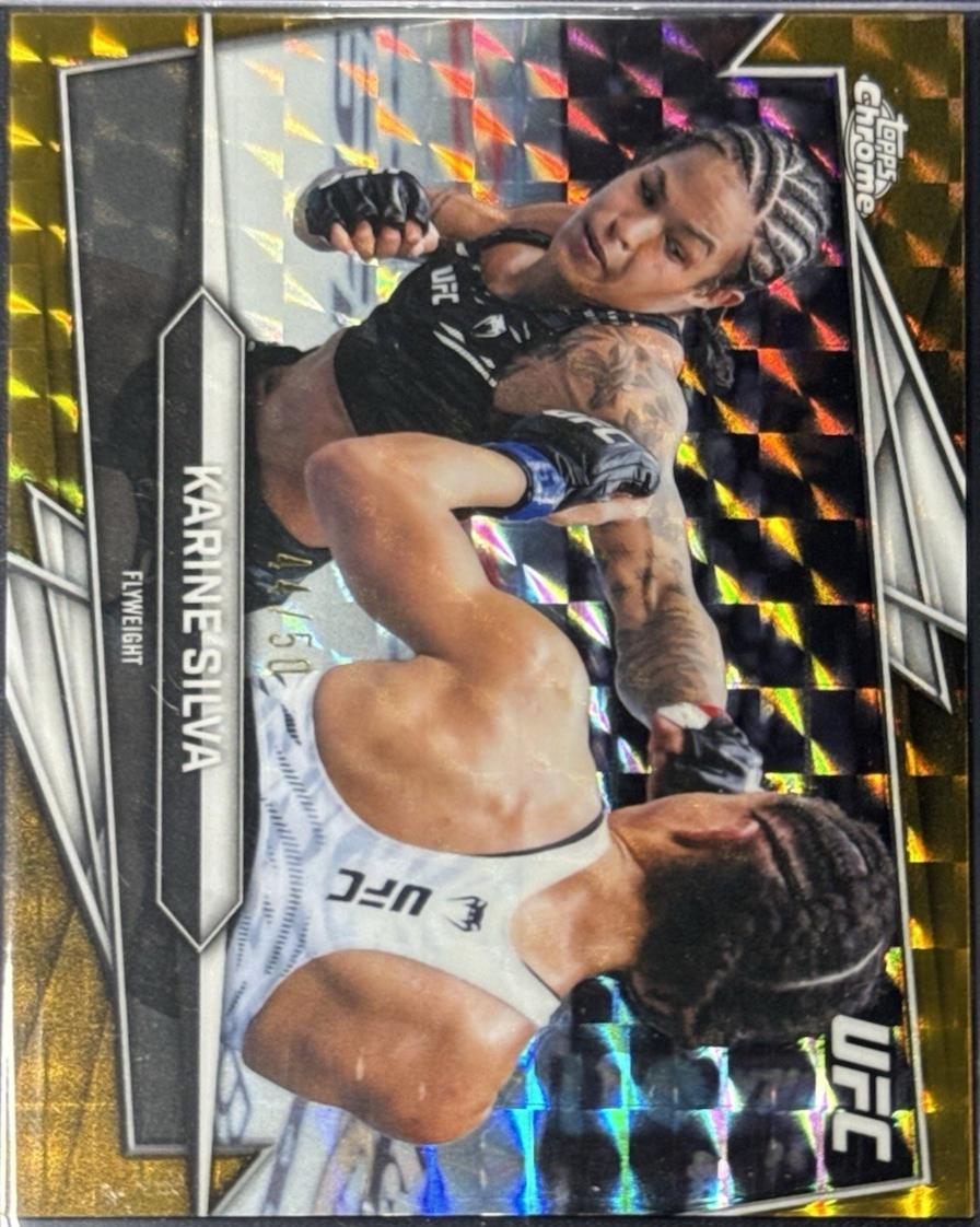 Karine Silva 2026 Topps Chrome UFC Base #127 Gold Geometric Refractor