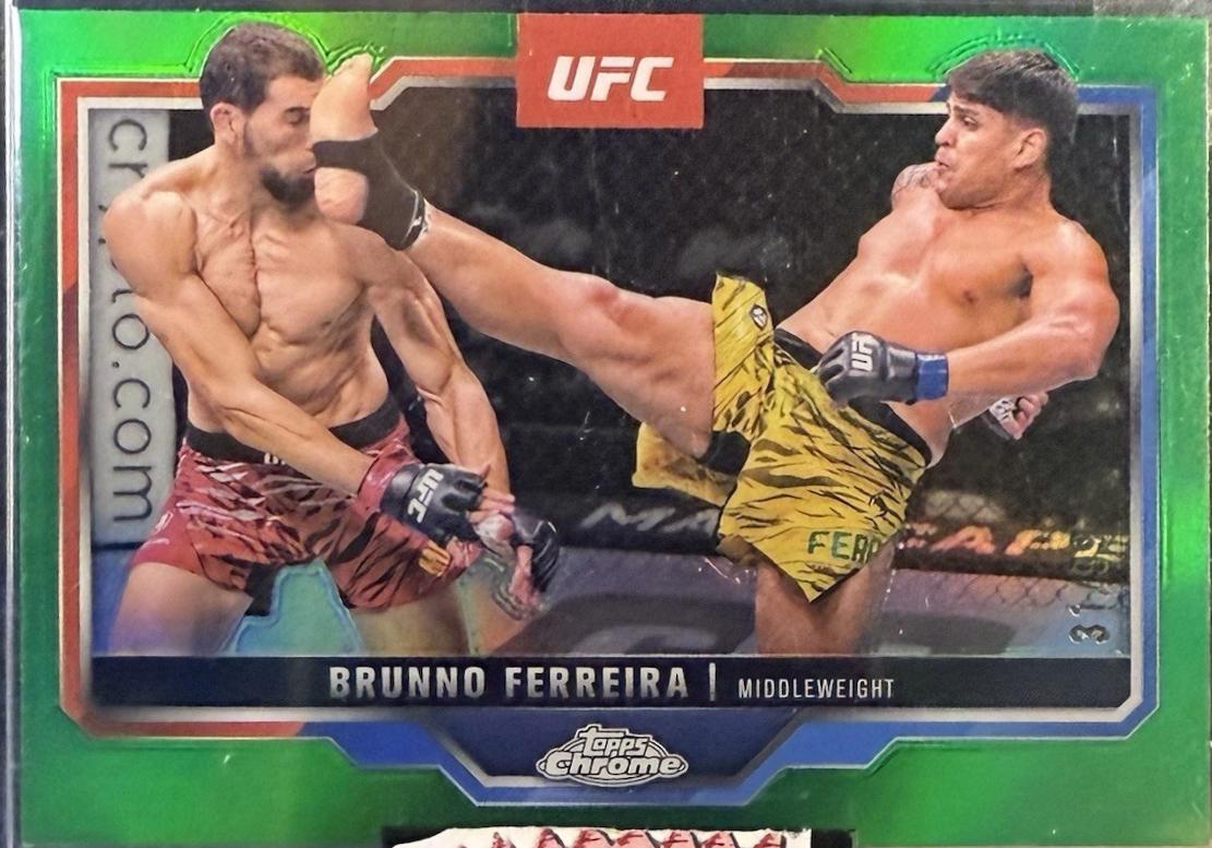 Brunno Ferreira 2025 Topps Chrome UFC Base #192 Green Refractor