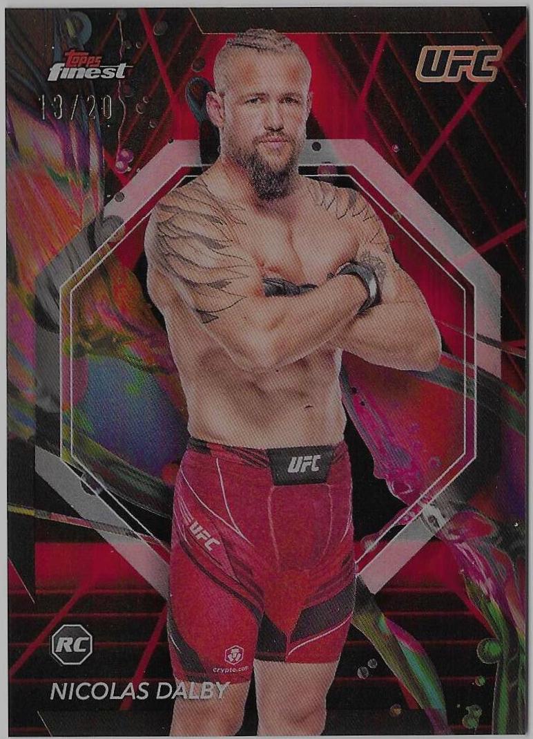 Nicolas Dalby 2024 Topps Finest UFC Base Common #87 Red Black Vapor Refractor