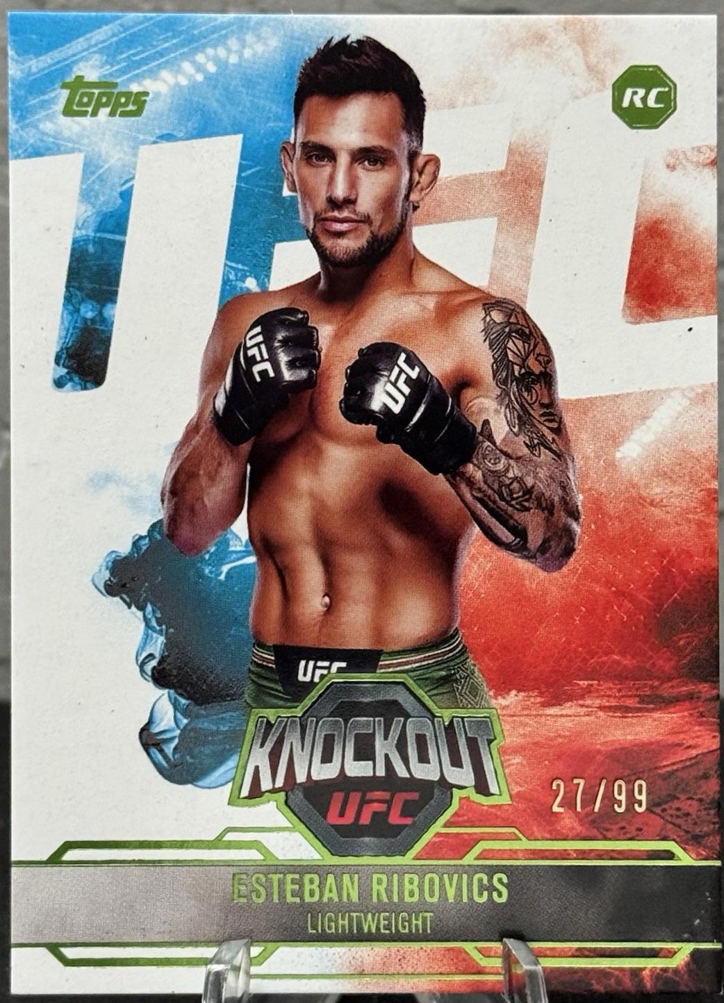 Esteban Ribovics 2025 Topps Knockout UFC Base #21 Lime Green