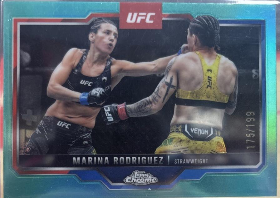 Marina Rodriguez 2025 Topps Chrome UFC Base #145 Aqua Refractor