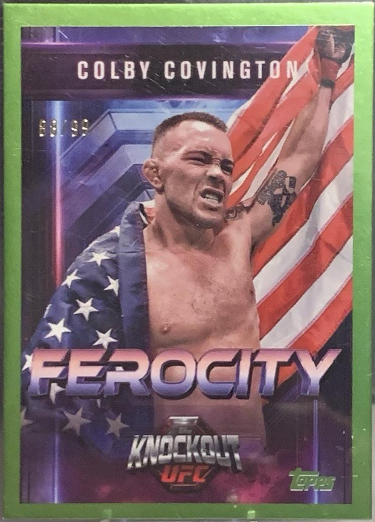 Colby Covington 2025 Topps Knockout UFC Ferocity #FE-28 Lime Green