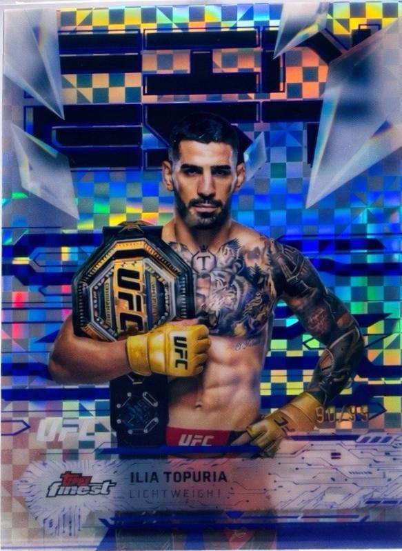 Ilia Topuria 2025 Topps Finest UFC Base Uncommon #115 Purple Checkerboard Refractor